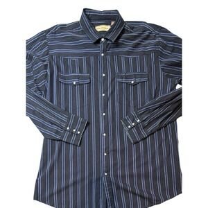 Bit And Bridle Shirt Mens 2XT Western Pearl Snap Stripe‎ Long Sleeve